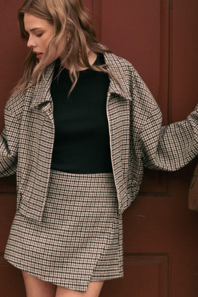 Brown Houndstooth Jacket