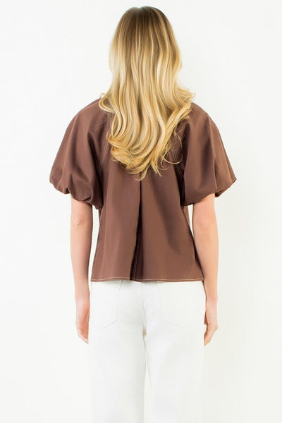 French Press Gold Button Top