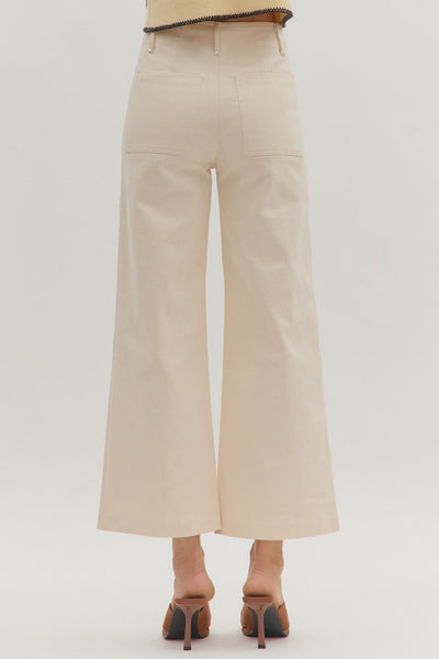 Ecru Wide Leg Pants
