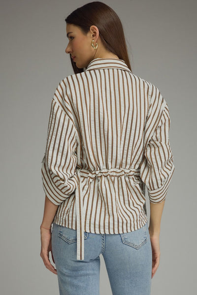 Espresso Stripe Button Up