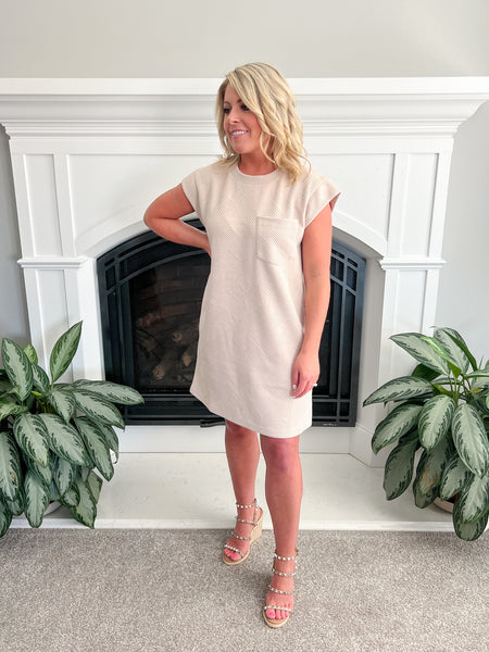 Taupe Textured Dress