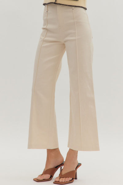 Ecru Wide Leg Pants