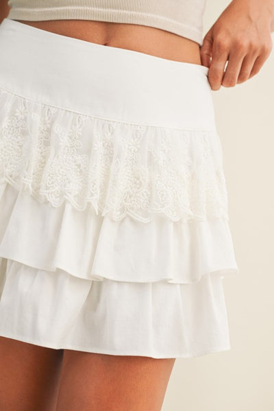 White Frill Skort