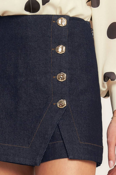 Dark Denim Skort