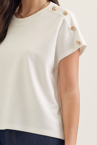 Gold Button Detail Top