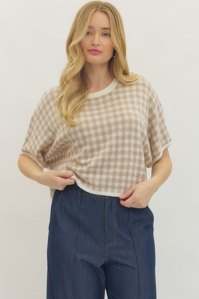 Oatmeal Check Sweater