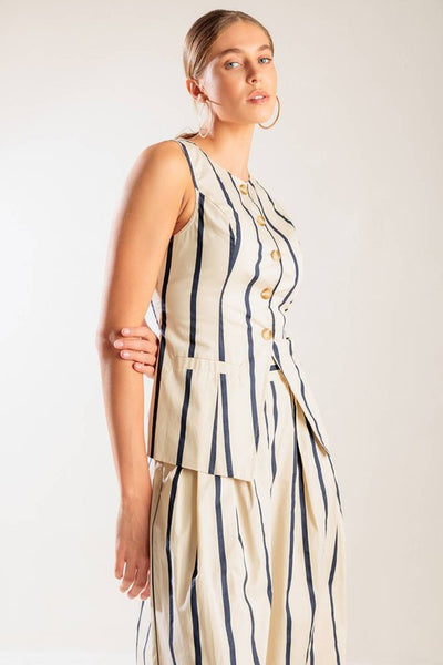 Navy Stripe Vest