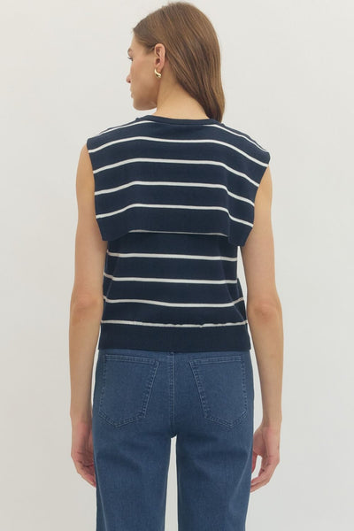 Navy Stripe Prep Tank