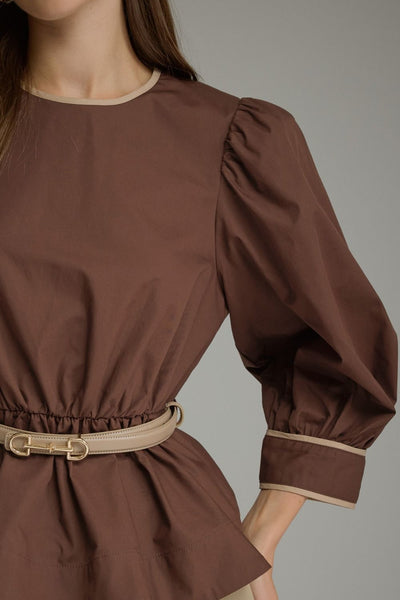 Belted Peplum Top