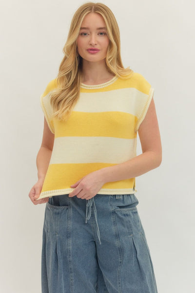 Lemon Stripe Top