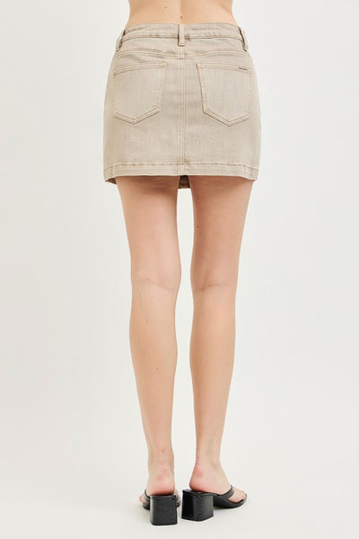 Taupe Denim Skort