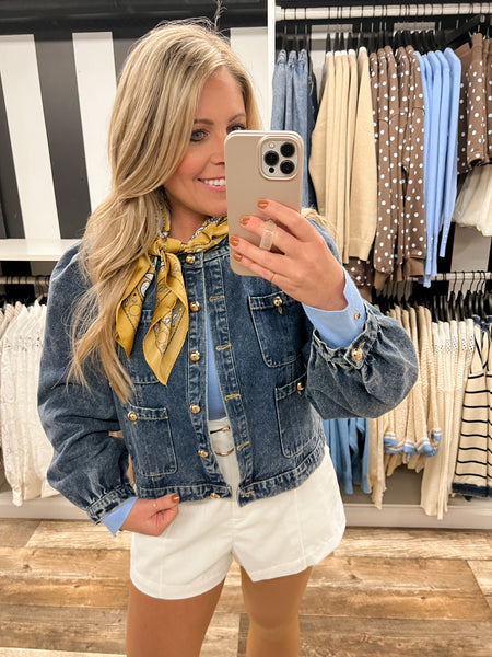 Gold Button Denim Jacket