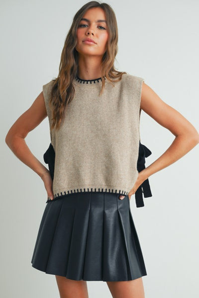 Taupe Tie Vest