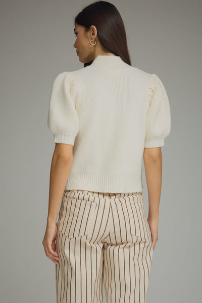 Cream Neck Tie Sweater