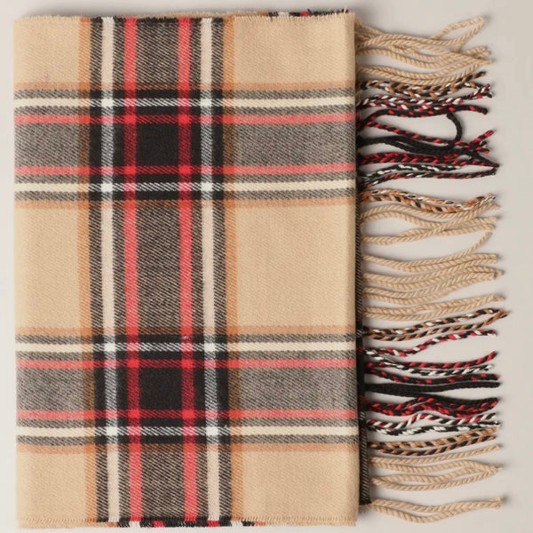 Camel Plaid Scarf