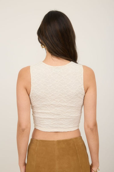 Cream Floral Cropped Basic