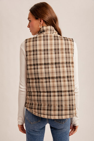 Plaid Puff Vest