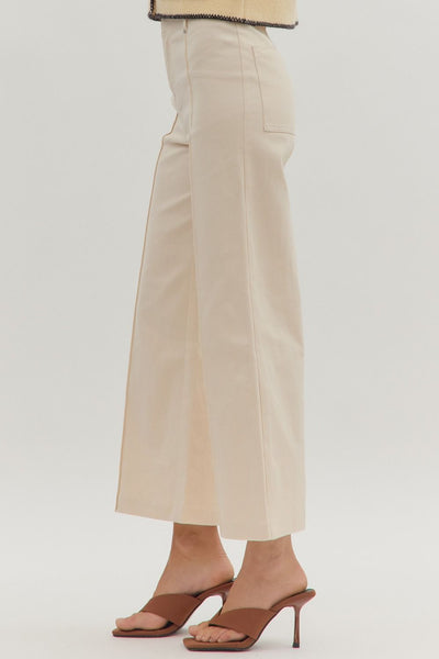 Ecru Wide Leg Pants
