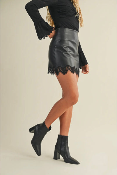 Midnight Leather Skirt