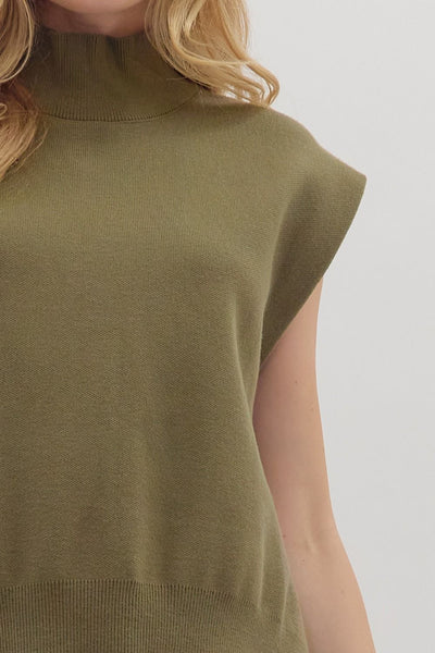 Olive High Low Pullover