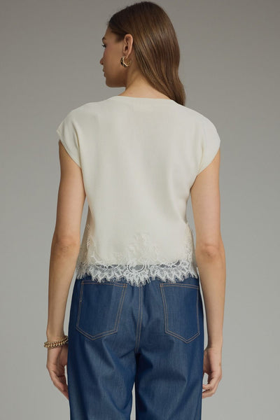 Cream Lace Basic Top