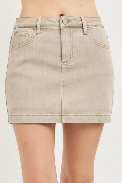 Taupe Denim Skort