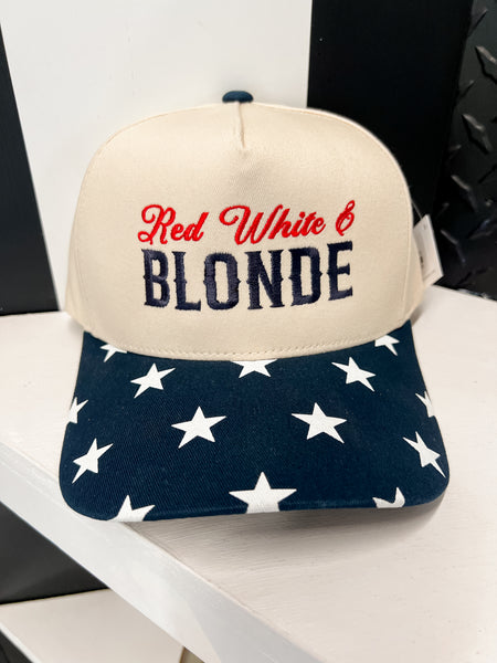 Red White & Blonde Hat