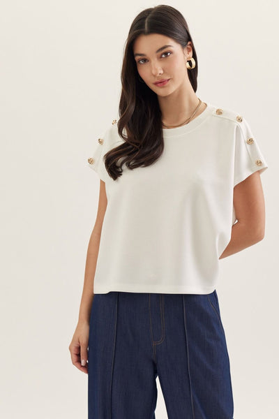 Gold Button Detail Top
