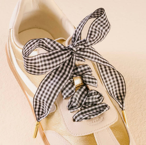 Black Gingham Shoelaces