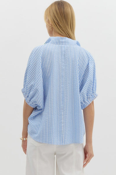 Blue Pinstripe Top