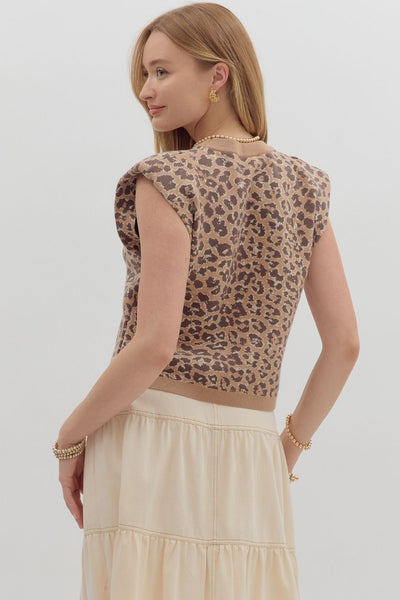 Camel Leopard Top