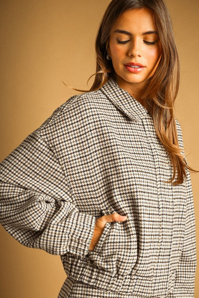 Brown Houndstooth Jacket