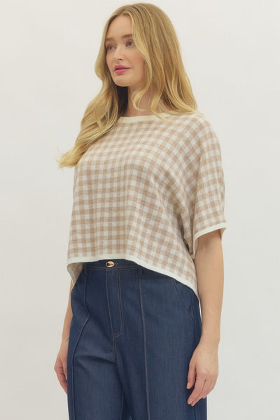 Oatmeal Check Sweater