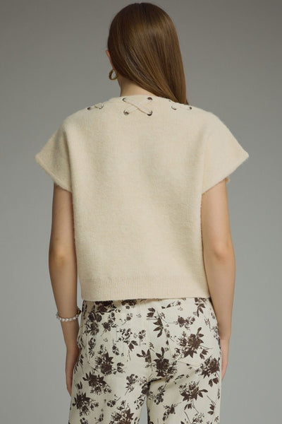 Lace Up Sweater Top