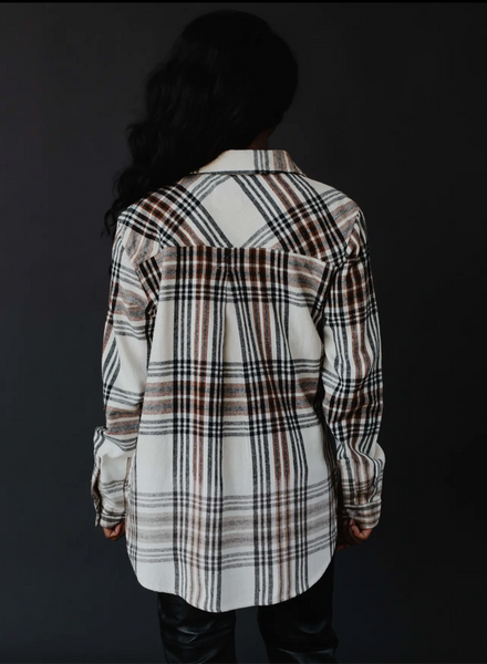 White Pumpkin Plaid Flannel