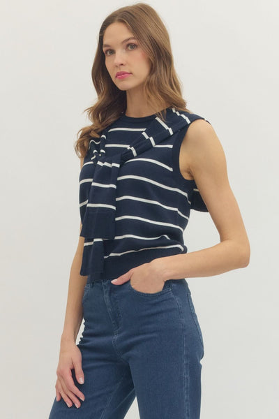 Navy Stripe Prep Tank