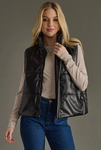 Black Leather Vest