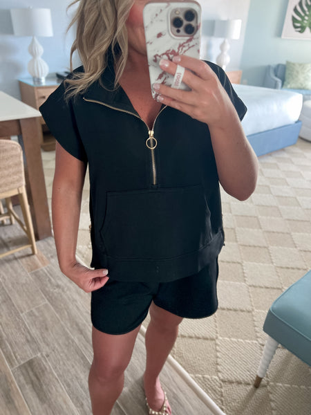 Black Athleisure Top