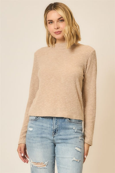 Taupe Mock Neck Basic