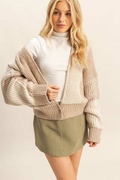Beige & Taupe Check Sweater