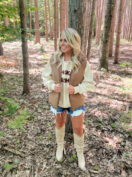 Mocha Puffer Vest