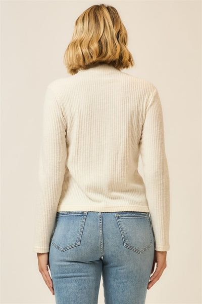 Cream Mock Neck Basic