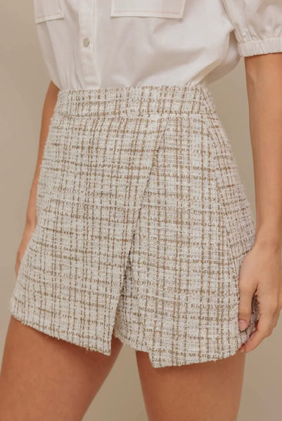 Cream Tweed Skort