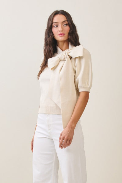 Cream Bow Sweater
