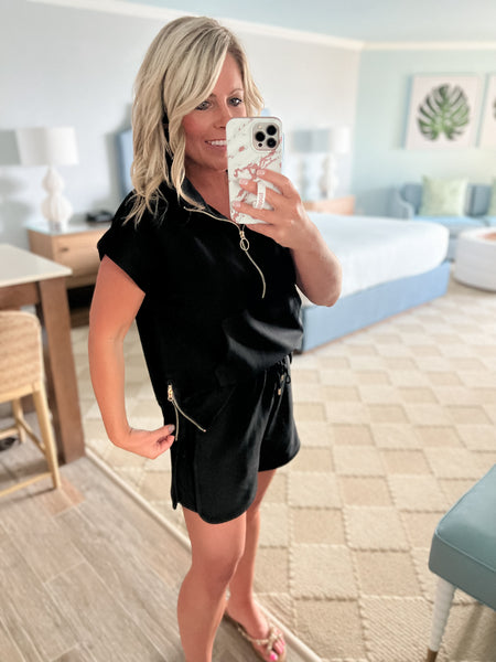 Black Athleisure Top