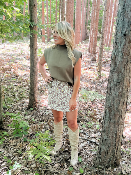 Olive High Low Pullover