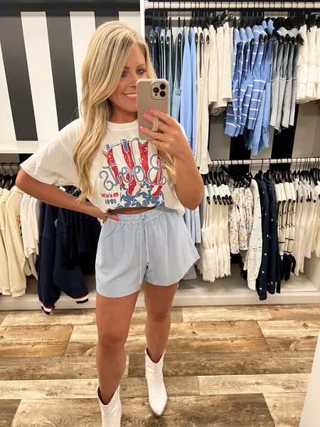 Blue Stripe Shorts