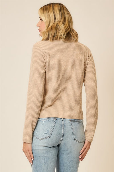 Taupe Mock Neck Basic