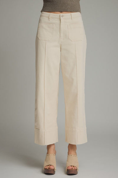 Ecru Wide Leg Pants