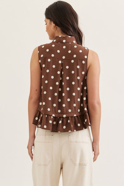 Brown Polka Dot Tie Tank